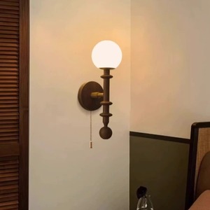 Wall Lamp Wooden Wall Light Led E27 Bulb Base Switch Control For Bedroom Living Room Corridor Lighting - Product Image 1
