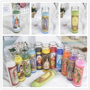 Bougie votive religieuse de 7 jours, couleur chakra énergétique, étiquette privée personnalisée en gros - Product Image 4