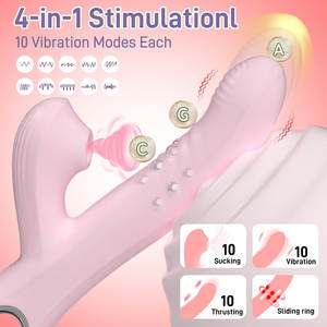 Vibratore a Suzione per Clitoride e Punto G, Stimolatore Doppio in Silicone, Giocattolo Intimo per Donne, Vibratore Automatico con Spinta - Product Image 2