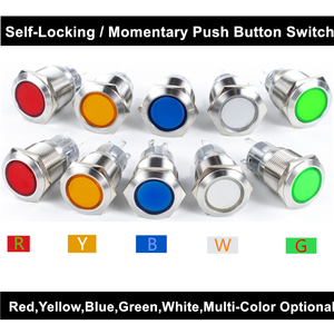 6/8/10/12/16/19/22 MM Schalter-Druckknopf wasserdicht mit LED-Anzeigerlicht rot, gelb, blau, grün, weiß, schwarz, silbern Druckknopf - Product Image 2