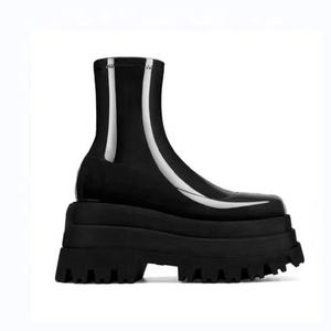 לשלושה שכבות נשים עבה בלעדי נעליים חדש קצר קרסול מגפיים להחליק על גבוהה פלטפורמת נעלי טריז עקבים נעל - Product Image 2