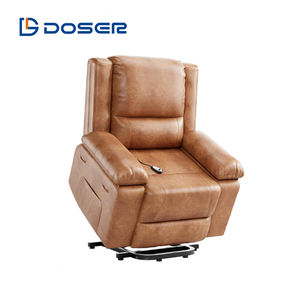 Canapé inclinable à dossier plat en cuir avec cadre en bois DOSTER, vente chaude, extra large, surdimensionné, avec massage chauffant, fauteuils surdimensionnés - Product Image 1