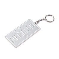 Porte-clé en métal et aluminium, 1 pièce, plaque d'immatriculation, accessoire en métal, promotion