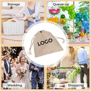 Bolsa de Algodón y Lino Personalizada con Cordón para Regalos, Almacenamiento de Pelucas, Joyería de Lujo, Cosméticos, Bolsa Protectora Promocional - Product Image 6