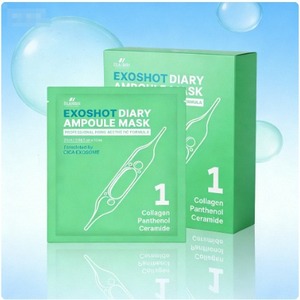 Mascarilla Facial Coreana de Hidrogel EXOSHOT Diary Ampoule NO.1 con Colágeno, Pantenol, Ceramida, Antienvejecimiento, Cuidado de los Poros, Calmante, Iluminadora, Niacinamida - Product Image 4