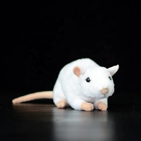 Jouet en peluche de souris blanche miniature réaliste, souris en peluche réaliste, animal en peluche