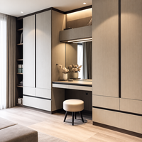 Magnifique armoire intégrée Zunteng Slim en aluminium noir pour chambre principale de manoir moderne