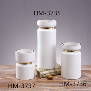 <span class=keywords><strong>Vase</strong></span> moderne minimaliste avec surface électroplaquée et émaillée, design simple et moderne, décoration créative pour la maison, style nordique, salon, table à manger - Product Image 2