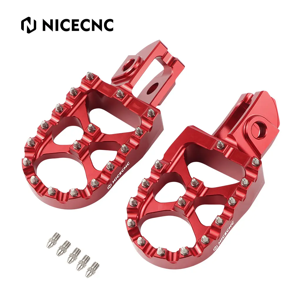 NiceCNCピットバイクパーツCNCモーターサイクルレッドフットペグフットレストベータ用RR200RR250 RR300 2020 2021 2022 2023 2024