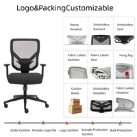 Chaise de bureau ergonomique en maille, dossier réglable, pivotante, accoudoirs 3D, mousse moulée, soutien lombaire GTChair