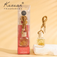 Pendentif diffuseur de parfum pour voiture 10 ml, parfum longue durée, fleurs séchées et corde en bois, bougie décorative intérieure