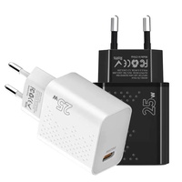 Cargador Rápido PD Tipo-C de 25W con Enchufes EU/US para Laptop, Teléfono Móvil, Auriculares y Reloj Inteligente, Adaptador Universal de 5V/3A