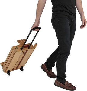 Bview nghệ thuật nhà máy bán hàng trực tiếp pháp hộp giá vẽ sơn Giá vẽ với ngăn kéo bằng gỗ và bánh xe - Product Image 4