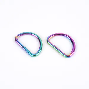 Wholesale 25mm Handbag Purse Rainbow 3.8mm Thickness Metal D Ring