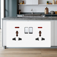 Prise murale USB à cinq trous 2025, panneau d'interrupteur 45A, installation encastrée pour climatisation (Max.) 6A 220V EU