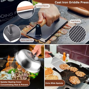 Ensemble d'outils de <span class=keywords><strong>barbecue</strong></span> 27 pièces en acier inoxydable pour camping, comprenant couvercle de cuisson, spatule de <span class=keywords><strong>barbecue</strong></span>, presse à burger, brosse pour <span class=keywords><strong>plaque</strong></span> de cuisson - Product Image 3
