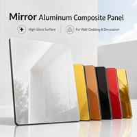 Panneau composite en aluminium de 4 mm, taille personnalisée pour mur-rideau et façade d'hôtel avec miroir
