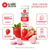 Comprimés effervescents de vitamine C 100 mg, zinc et vitamine D3, marque privée OEM, soutien immunitaire, antioxydant, saveur orange, 15 unités, personnalisables