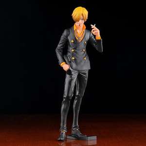 Figura di Sanji in Abito Nero Grandista da <span class=keywords><strong>One</strong></span> <span class=keywords><strong>Piece</strong></span> con Capelli Biondi e Sopracciglia Arricciate in Elegante Posa Eretta per Fan - Product Image 5