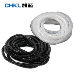Conduit flexible en spirale Chkl, 6 mm, 8 mm, 10 mm, 12 mm, noir, blanc, en plastique, pour la protection des câbles - Product Image 1