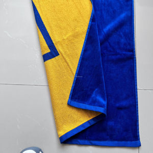 Personalised Custom Super High Quality 100% Cotton Front Velour Back Terry Yarn Dyed Jacquard <strong>Oversized</strong> <strong>Beach</strong> <strong>Towel</strong> with logo - Product Image 3