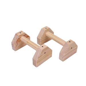 New Design Gym Home Fitness Equipment Wooden Material Fitness Push Up Bar Wooden Parallettes - Product Image 1