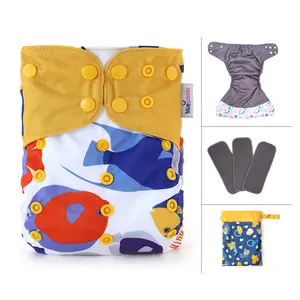 Microfiber Reusable Cloth Baby Diapers Customized Newborn Washable Baby Diapers