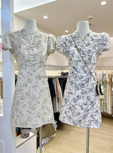 Elegante <span class=keywords><strong>Abito</strong></span> Casual Estivo-Autunnale <span class=keywords><strong>in</strong></span> Chiffon e <span class=keywords><strong>Pizzo</strong></span> Tinta Unita <span class=keywords><strong>con</strong></span> Vita Naturale per Occasioni Religiose - Product Image 6