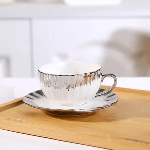 Gran oferta 2023, taza de café de cerámica transparente personalizada etíope de Arabia Saudita, tazas y platillos de té, juegos de café y té, regalos de café