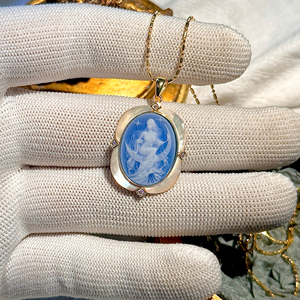 Collier pendentif en argent 925 avec sculpture en <span class=keywords><strong>agate</strong></span> <span class=keywords><strong>camée</strong></span> de haute qualité, vente en gros d'usine Heizun, tendance pour femmes - Product Image 2
