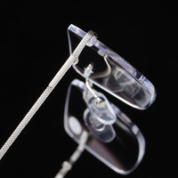 Lunettes de vue carrées sans monture en métal anti-lumière bleue, lunettes classiques pour hommes, correction de la vision de près et de loin