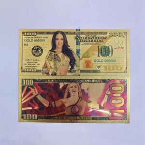 Lote Mixto <span class=keywords><strong>de</strong></span> Billetes <span class=keywords><strong>de</strong></span> Colección <span class=keywords><strong>de</strong></span> Jugadores <span class=keywords><strong>de</strong></span> Lucha Libre y Estrellas, Chapados en <span class=keywords><strong>Oro</strong></span>, <span class=keywords><strong>de</strong></span> Doble Cara, Material PET, para Aficionados - Product Image 4