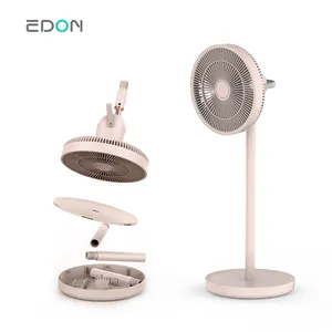 Edon E909 Performance Adjustable Pedestal Fan Gear Standing Fan with Control 4 Speed Air Cooling Fan Rechargeable Battery 10 Inc