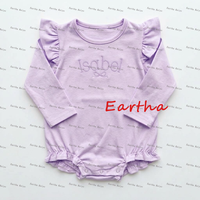 Combinaison pour bébé fille printemps 2027, manches longues, body à volants, 100% coton, combinaison à bulles pour bébé, ensemble cadeau de Pâques pour nouveau-né