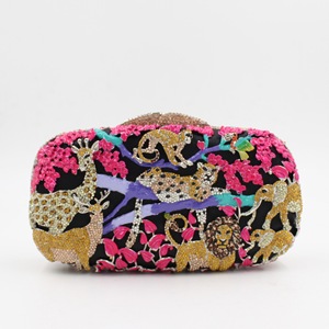 Amiqi MRY24 Bespoke Luxury Rhinestone Evening <strong>Bag</strong> Forest <strong>Animal</strong> <strong>Print</strong> Women's Wedding Ball Shoulder <strong>Bag</strong> - Product Image 3