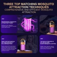 Lampe anti-moustiques électrique 3-en-1 à lumière UV 395nm, piège à mouches à fréquence variable, silencieuse pour la maison, la chambre et le camping