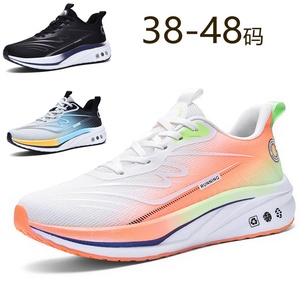 Chaussures de course unisexe en maille respirante avec plaque en carbone ultra-légère, absorption des chocs, nouvelle collection printemps, grande taille, pour sports de vitesse, semelle en caoutchouc - Product Image 1