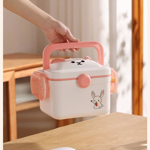 <b>Cute</b> Rabbit <b>Pill</b> Storage <b>Box</b> Plastic Medicine Organizer With Compartment For Home Children Baby Use 2 Grids Shantou Made - Product Image 5
