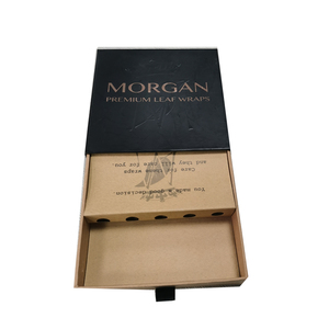 Boîte cadeau noire avec logo personnalisé, emballage haut de gamme pour <span class=keywords><strong>feuilles</strong></span> de cannabis, boîte à tiroir coulissant en papier kraft avec insert pour <span class=keywords><strong>feuilles</strong></span> de cannabis - Product Image 2