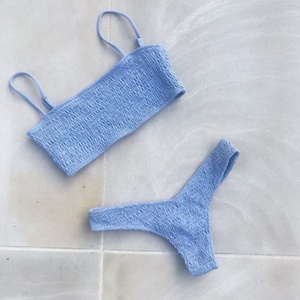 Maillot de bain micro bandeau grande taille pour femme avec tissu respirant à séchage rapide, bas de maillot dos nu en V, design imprimé sans couture - Product Image 4