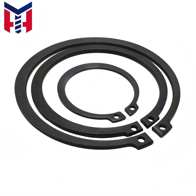 C-Type Shaft Circlip Bearing External Retaining Ring Steel Black Elastic Buckle 65Mn Manganese DIN Standard 12.9 Grade