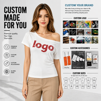 T-shirt pour femme imprimé à manches courtes et col rond, coupe ajustée, respirant, style streetwear, avec logo personnalisé, mélange Spandex/Modal/Coton