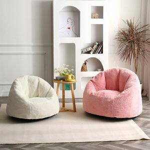 Pouf a <span class=keywords><strong>Sacco</strong></span> in Pelliccia Marrone per Adulti con Imbottitura in Schiuma, Include Rivestimento Rimovibile e Lavabile in Lavatrice - Product Image 2