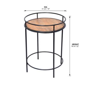 Modern Luxury <b>Brown</b> Custom Shaped Wood & Metal Coffee Side <b>Table</b> Snack End <b>Table</b> for Living Room Bedroom Kitchen Cheap Price - Product Image 5