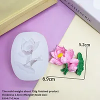Moule en Silicone en forme de fleur de Lotus chinois pour la pâtisserie de gâteau au chocolat Mousse et moule d'ornement de plâtre de bougie parfumée