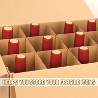 Boîtes de déménagement rigides recyclables, séparateurs en carton, emballage pour verres à vin et vaisselle, gaufrage, pelliculage mat, couleur personnalisée, chaussettes en fourrure