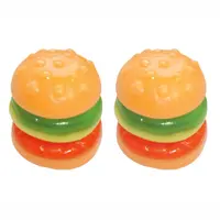 Caramelle gommose alla gelatina a forma di hamburger con confezione di polisacco individuale