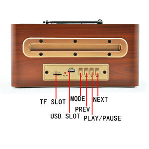 Radio Portátil R-1968BT RAISENG AM/FM/SW de Buena Sensibilidad con Reproductor USB, Estilo Retro de Madera - Product Image 3