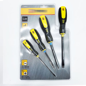 Jeu de tournevis magnétiques robustes 4 pièces en chrome CR-V, poignée ergonomique antidérapante, embouts Phillips et plats pour réparation, compatible OEM - Product Image 1