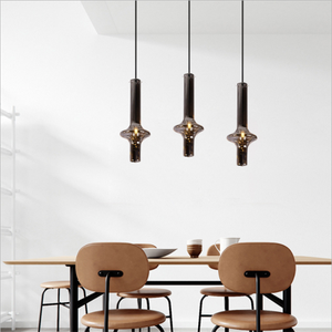 Art Creative Design Lampes d'intérieur Lampe à <span class=keywords><strong>suspension</strong></span> moderne en tube de <span class=keywords><strong>verre</strong></span> clair soufflé à la main Lampe suspendue à LED pour salle d'exposition Restaurant - Product Image 3